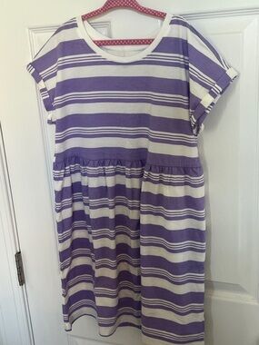 GAP Girls' Purple and White Striped Dress - Size 8